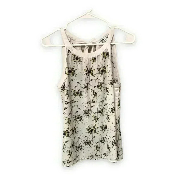 Collective Concept High Neck Sleeveless White Floral Tie-Back Sleeveless Blouse - Picture 3 of 12